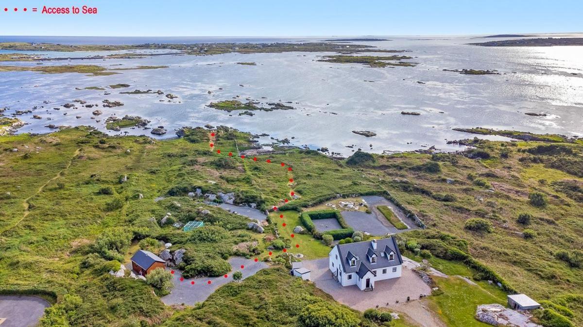 Seaside Log Cabin, Carna Villa Esterno foto